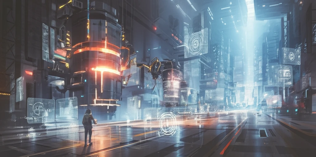 Futuristic metal forging factory featuring advanced electroslag remelting technology.