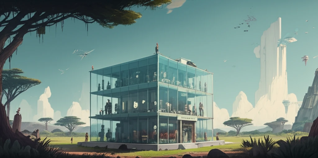 Transparent microfinance building in Africa