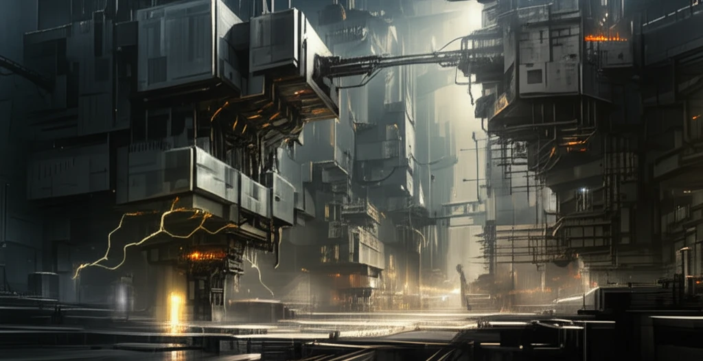 Futuristic steel buildings with bolted connections symbolizing earthquake resistance.