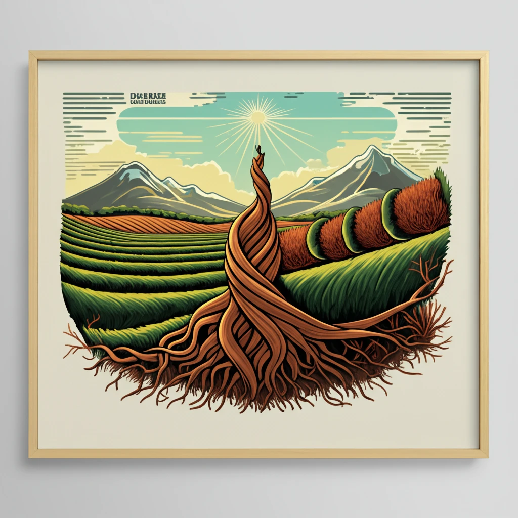 Sustainable Rooibos Tea Field with Fair Trade Symbols