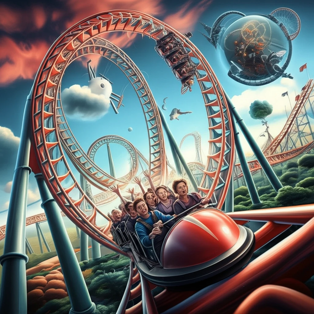 Economic rollercoaster representing market cycles