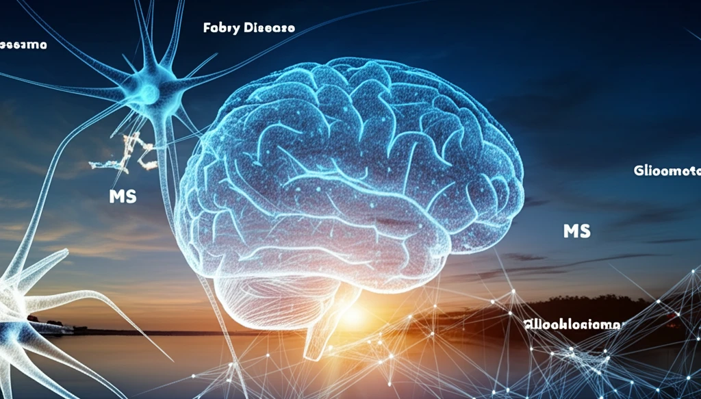 Interconnected neural network symbolizing neurological research breakthroughs.