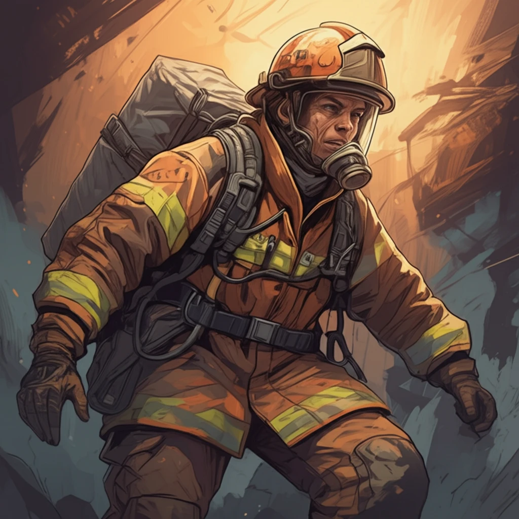 A firefighter struggling in bulky gear versus a firefighter moving freely in ergonomic gear.