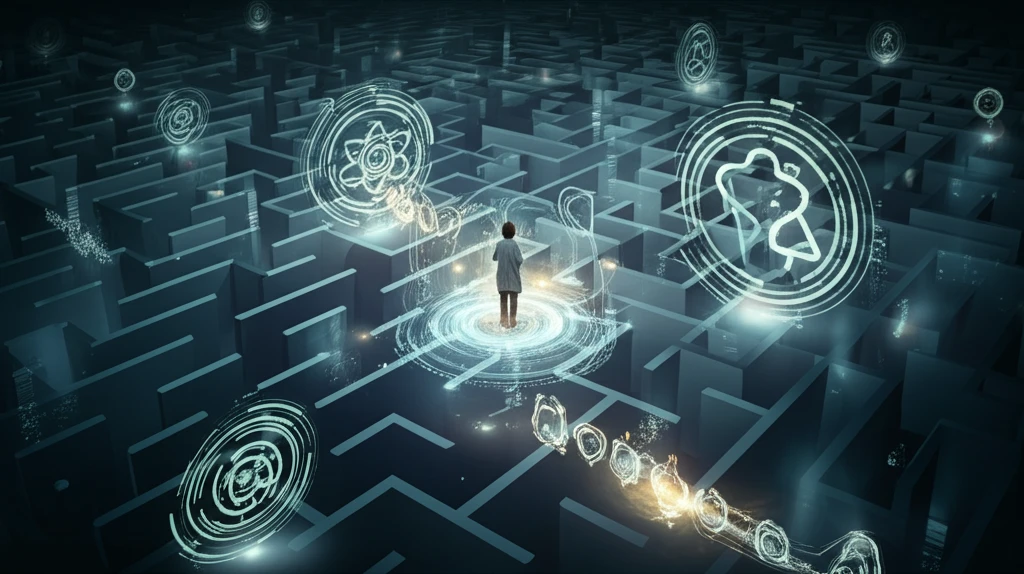 A doctor navigating a maze representing workplace-based assessments.