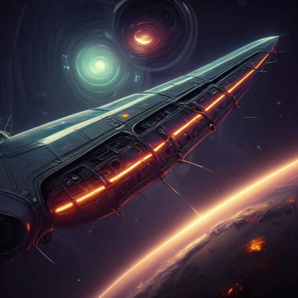 Futuristic aircraft wing with adaptive mesh and swirling vortex.