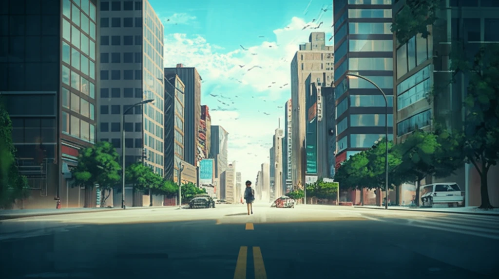 Strategic Vision: A path from busy city streets to an open field, representing the balance between immediate tasks and future vision.