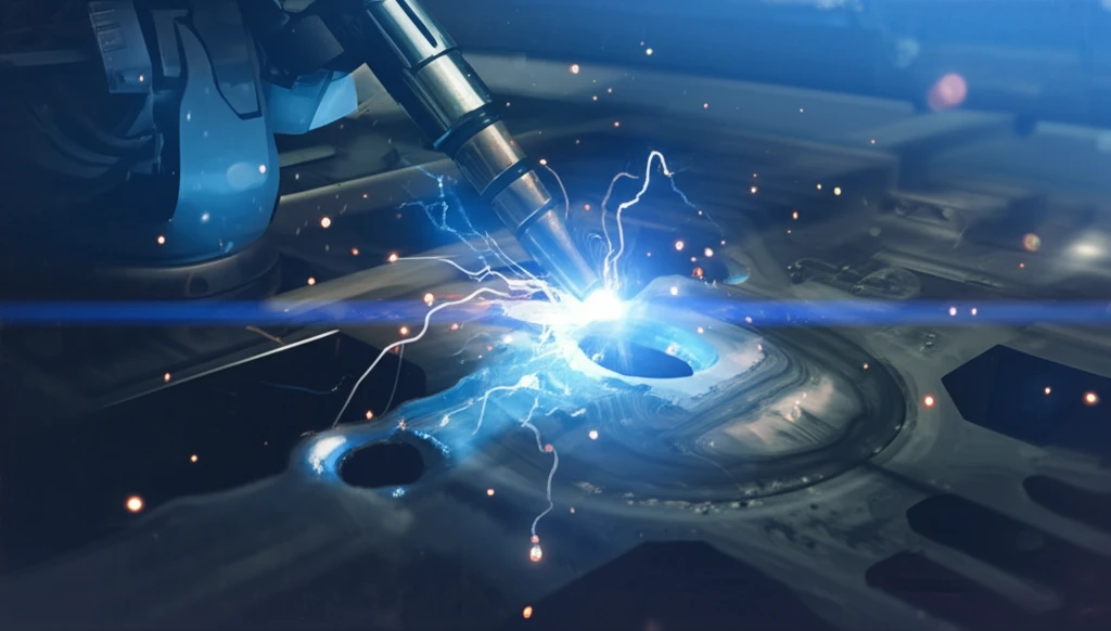 Pulsed arc welding titanium alloy.
