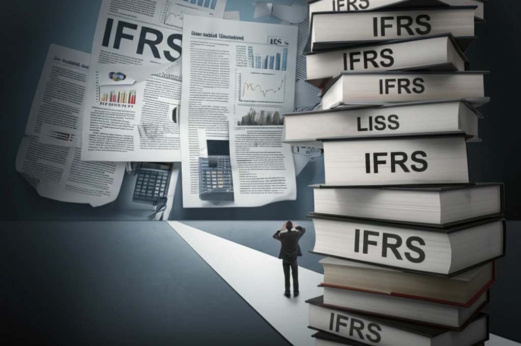 A small business owner overwhelmed by IFRS accounting books, seeking a simpler path to balanced financial statements.
