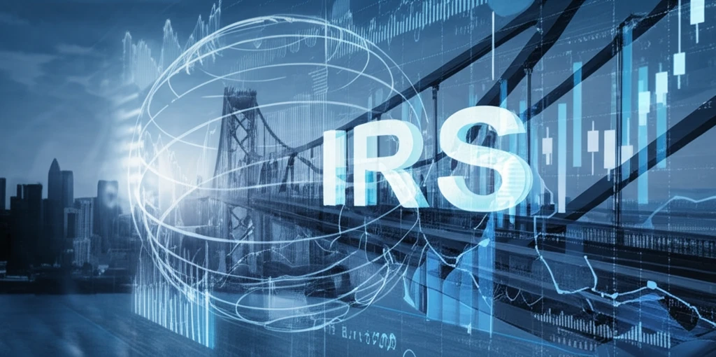 Global skylines connected by a financial data bridge symbolizing IFRS