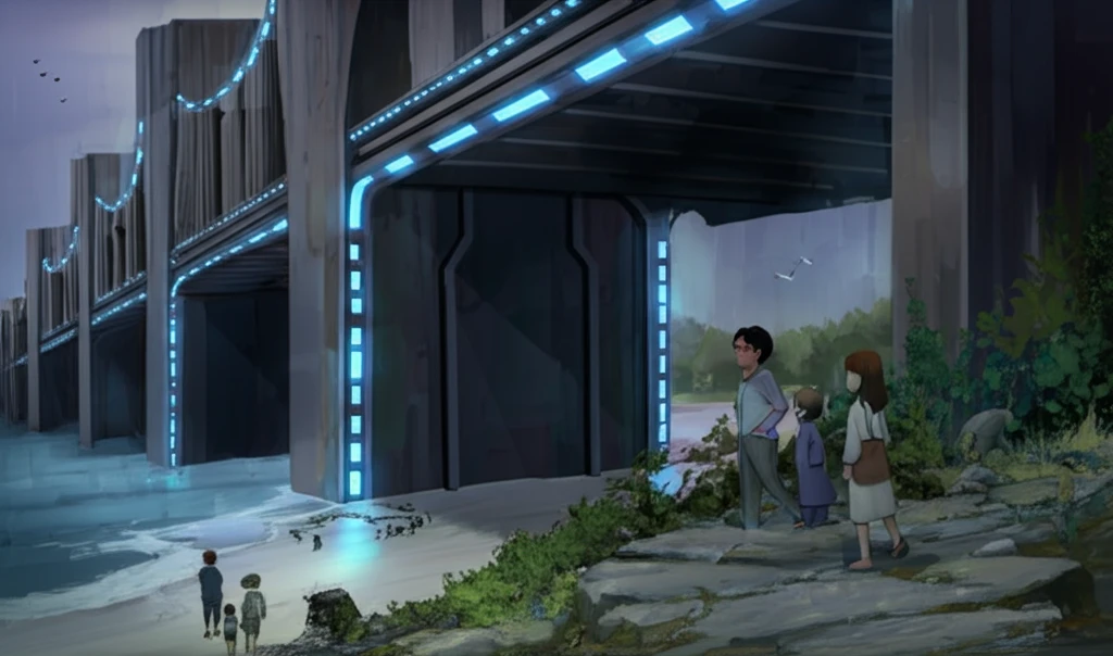 A bridge with glowing blue hinge joints symbolizes strength and community connection.