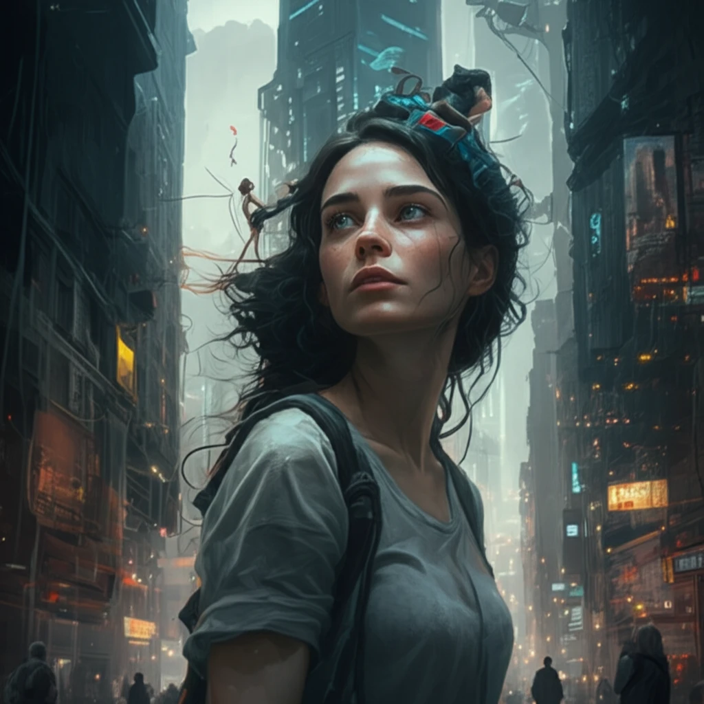 Futuristic city built by women, symbolizing social justice and sustainability