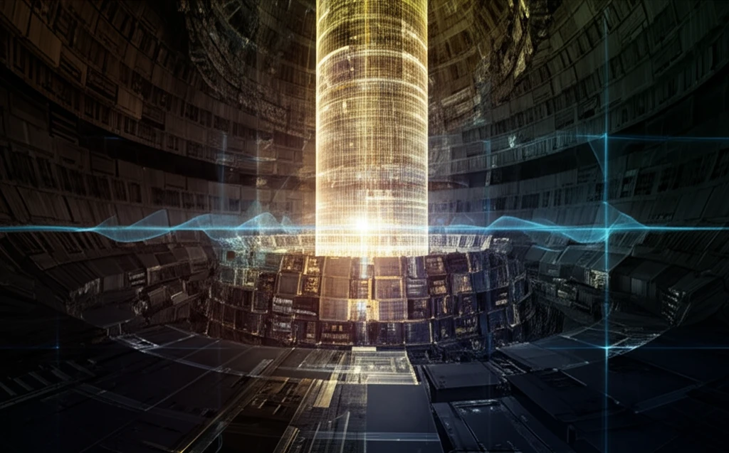 Nuclear reactor core with spatial discretization grid.
