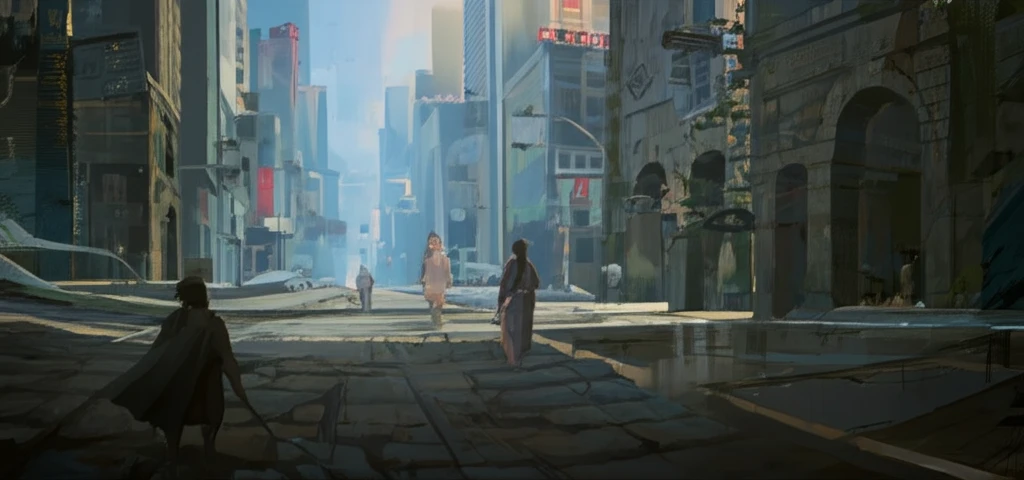 Ancient ruins merging with modern cityscapes, symbolizing economic history's relevance to future development.