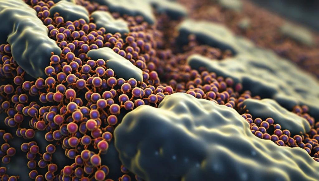 Microscopic view of a tribolayer forming between metal surfaces