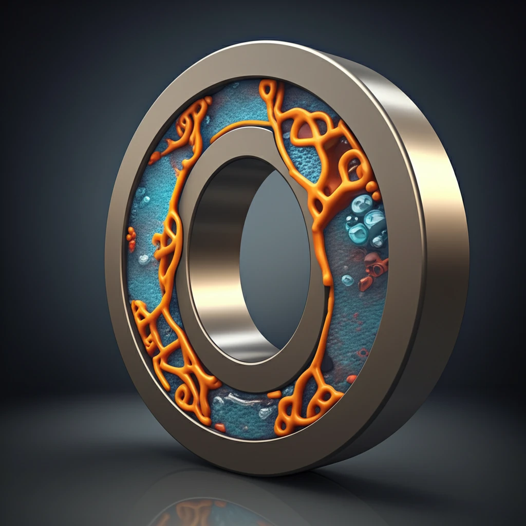 Surreal illustration of a membrane restrictor in a hydrostatic bearing.