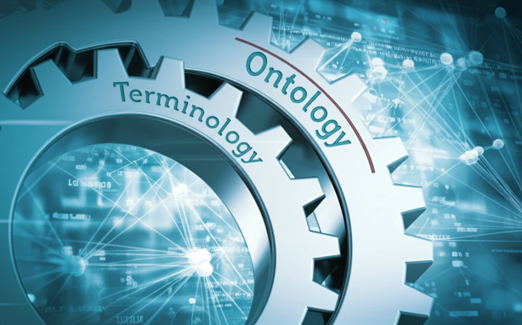 Interlocking gears representing Terminology and Ontology in a Biomedicine data landscape.