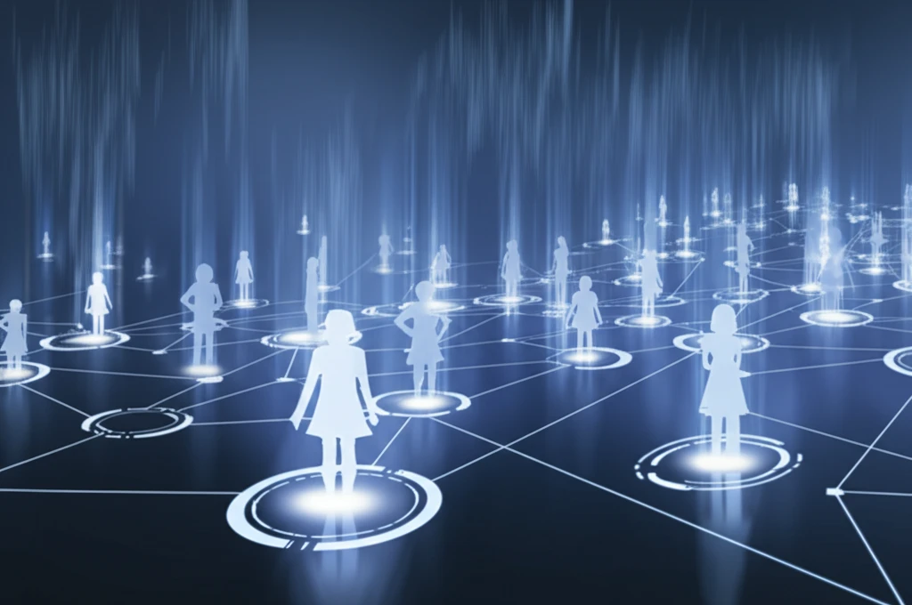 Interconnected networks symbolize cluster associations, with small businesses thriving in a vibrant ecosystem