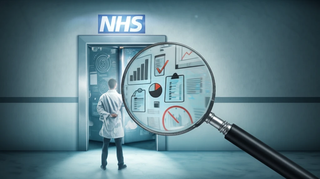 Doctor's office with NHS and private care revolving door