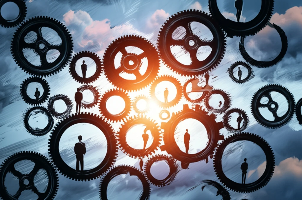 Interlocking gears symbolizing decision-making processes.