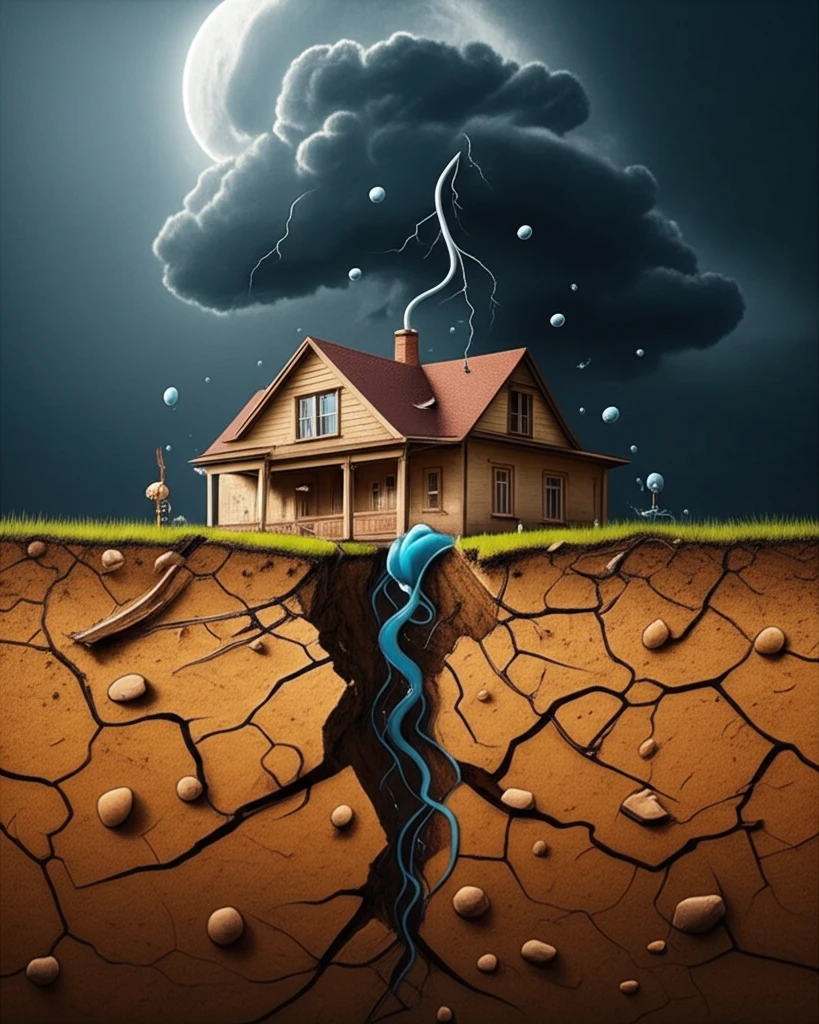 Image illustrating the concept of soil collapsibility with potential for construction.