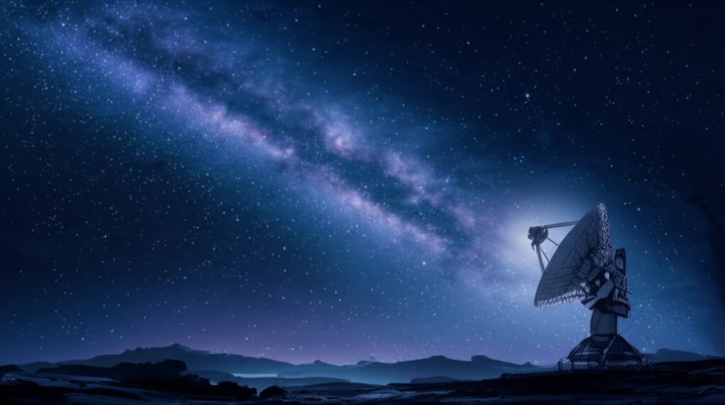 A lone radio telescope listens for signs of life in the vast Milky Way galaxy.