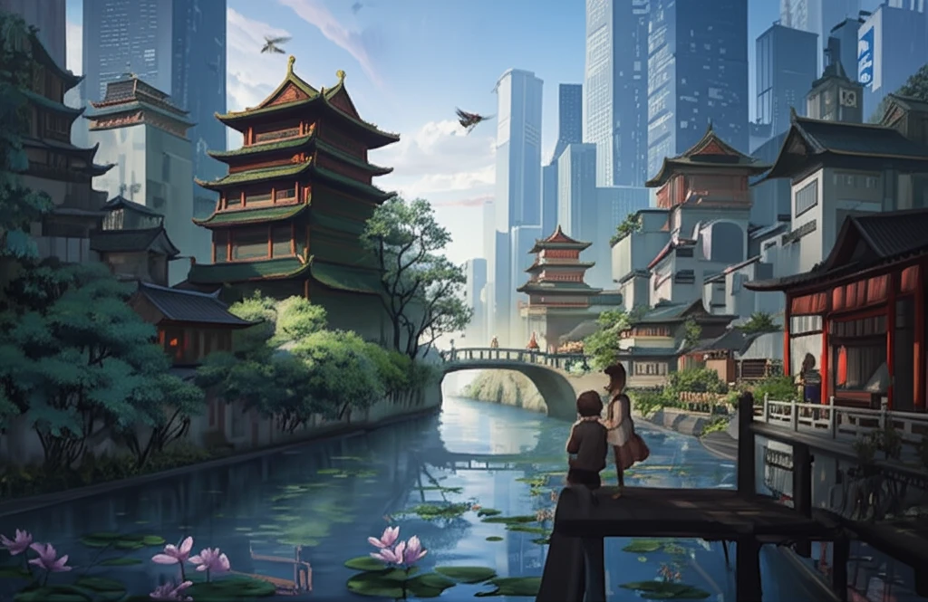 Futuristic cityscape in China showcasing sustainable construction