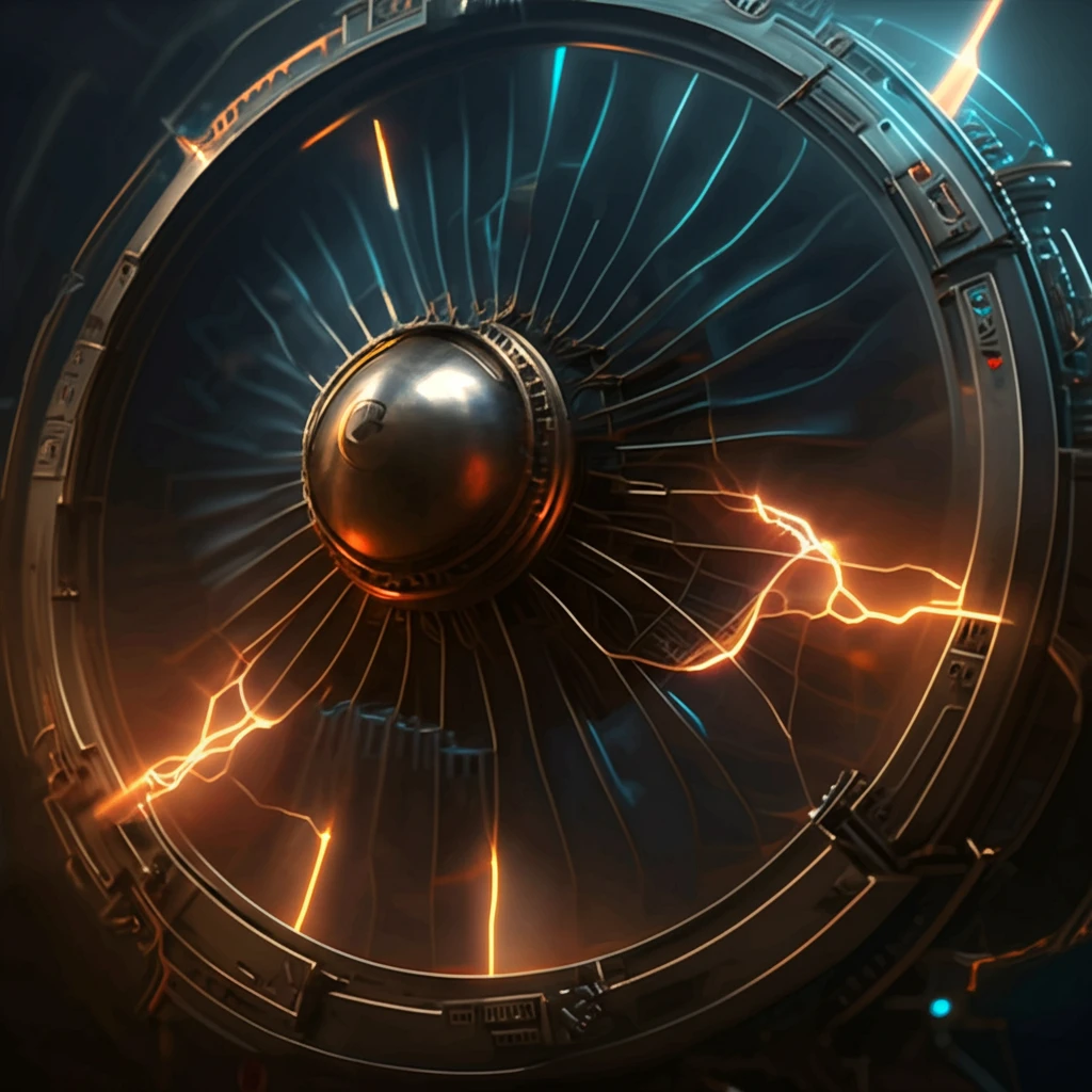 Futuristic turbine engine powered by controlled explosions.