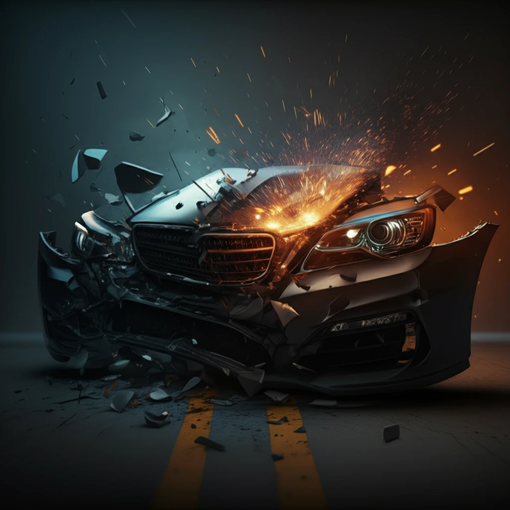 Foam-filled car bumper absorbing crash impact