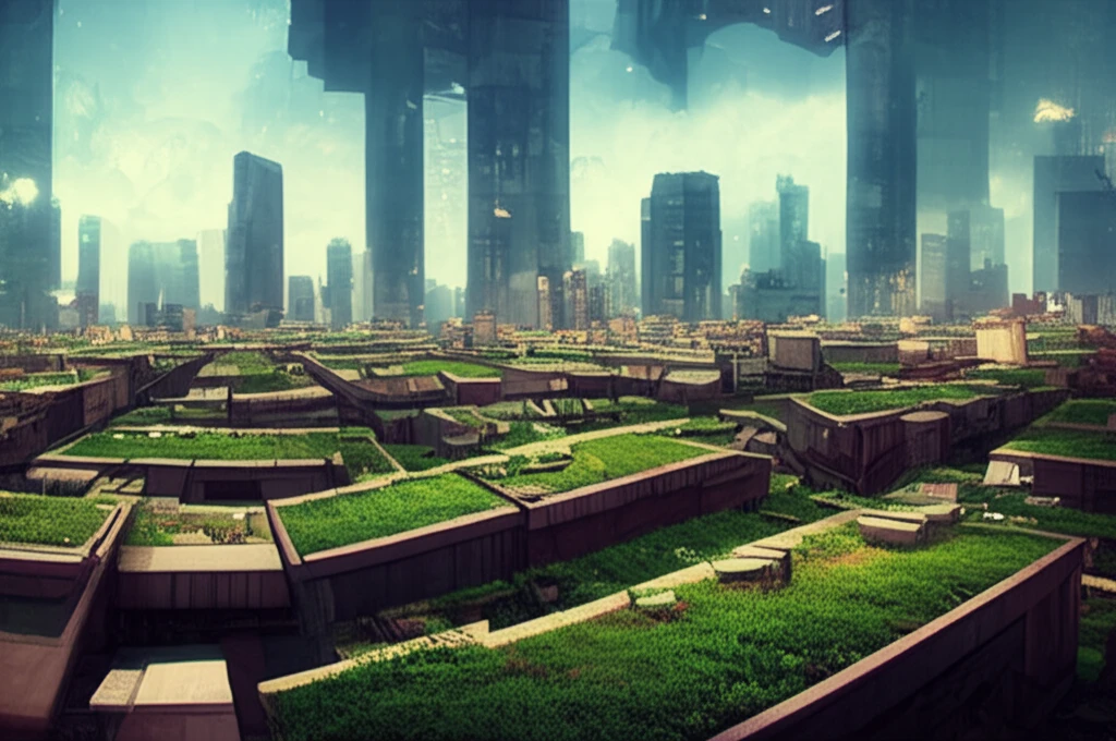 Lush green roofs transforming a cityscape.