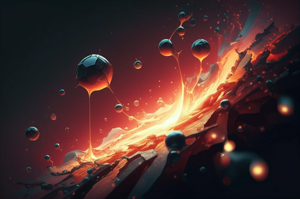 Molten silumin alloy infused with glowing particles.