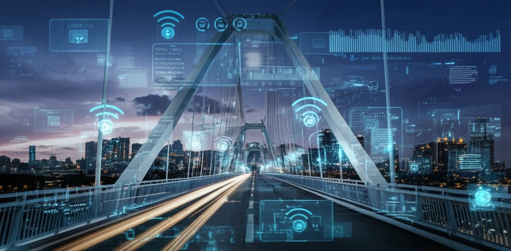 Hi-tech bridge monitoring with real-time data streams.