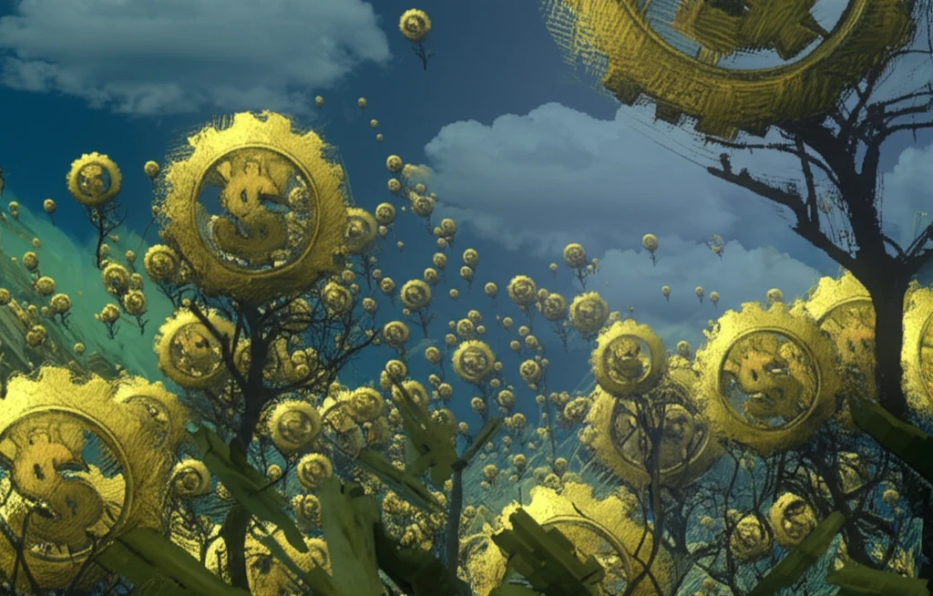 Golden gears and coins symbolize financial participation in retirement planning.