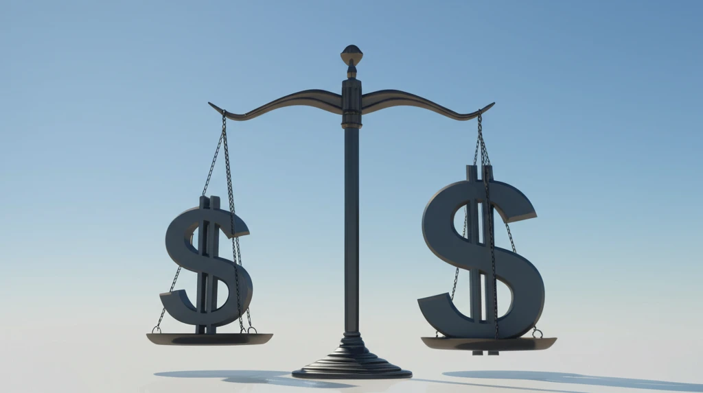 Scales balancing money and well-being symbolizing benefit-cost analysis