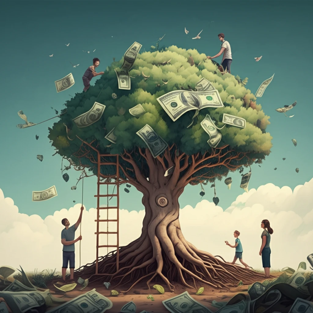 Collaborative growth in the nonprofit sector, symbolized by a vibrant tree built with diverse contributions.