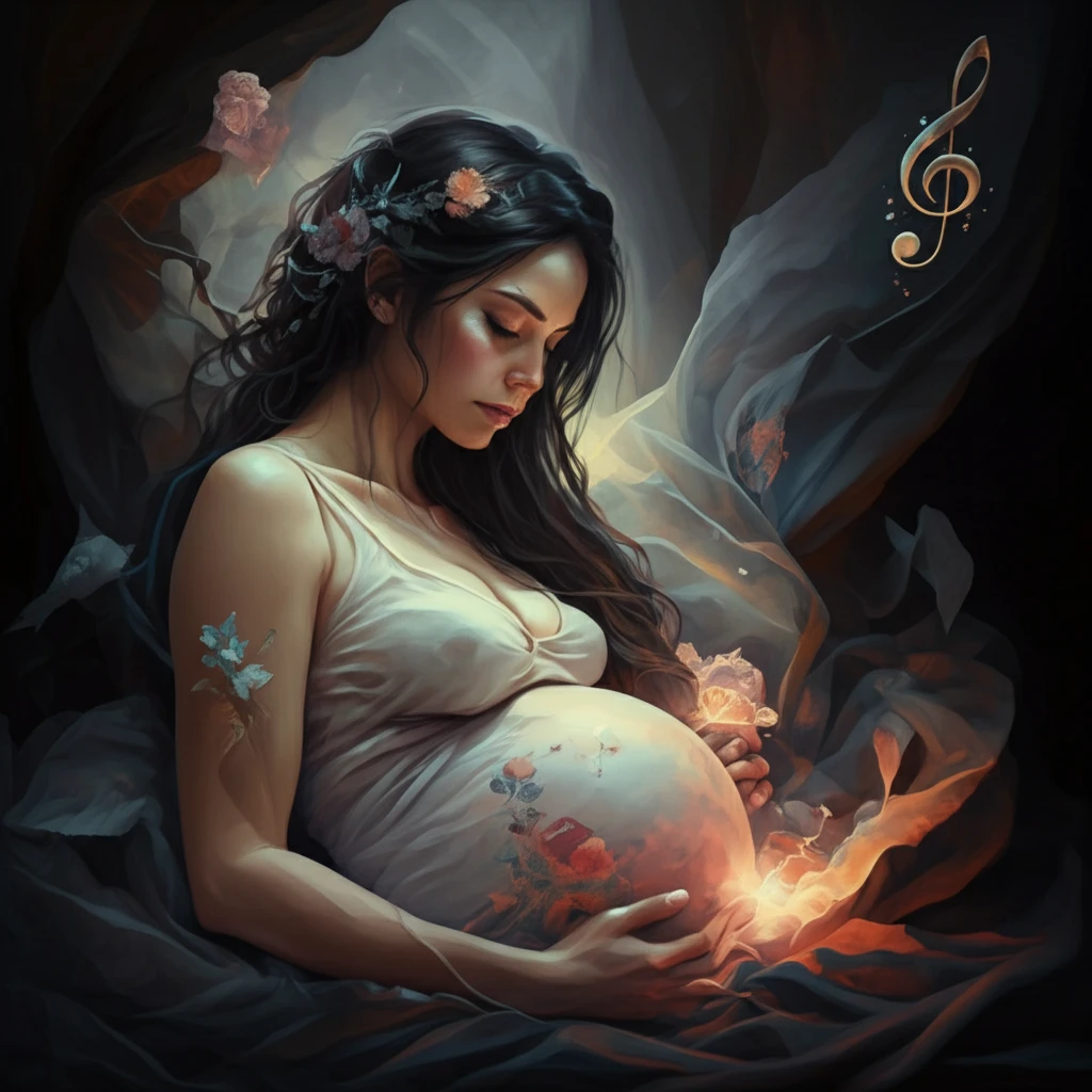 A serene illustration representing pain relief during childbirth, featuring soothing elements and calming colors.