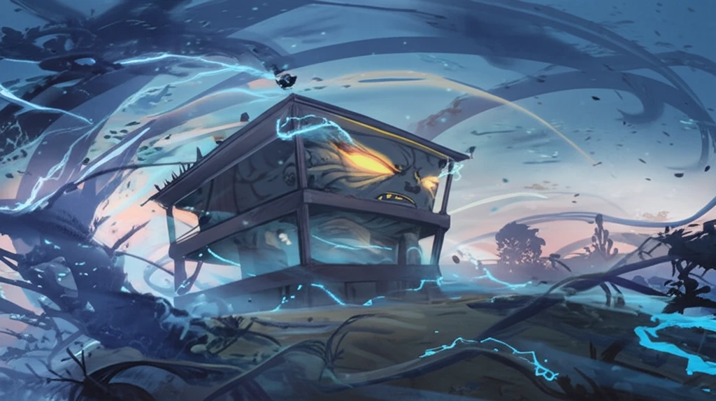 AC unit battling against strong winds.