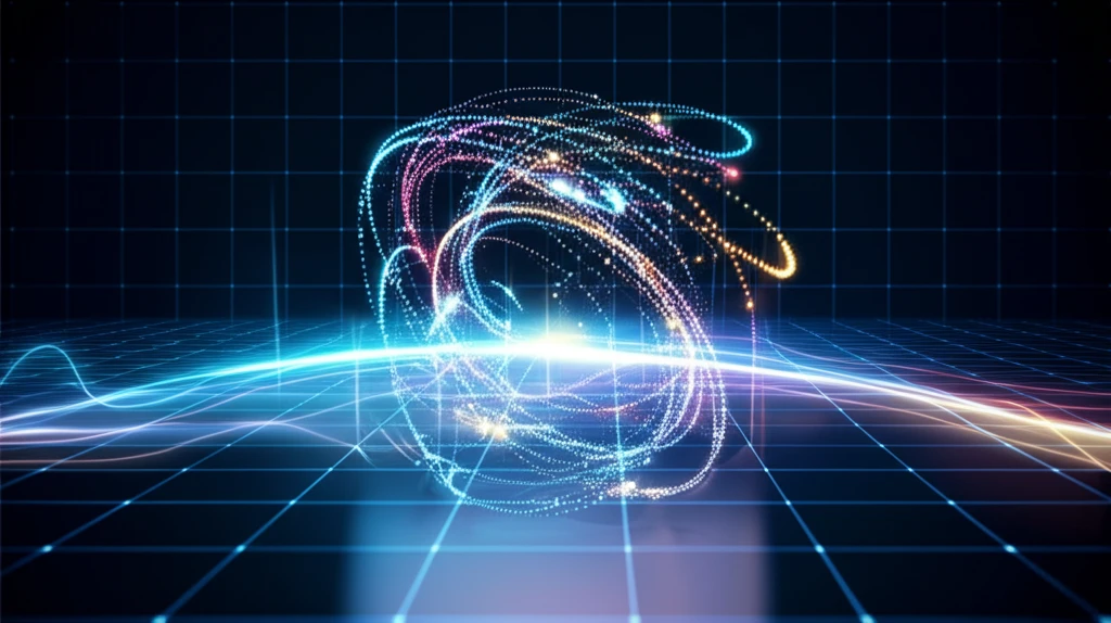 Particles swirling in a bounded space, representing stochastic processes.