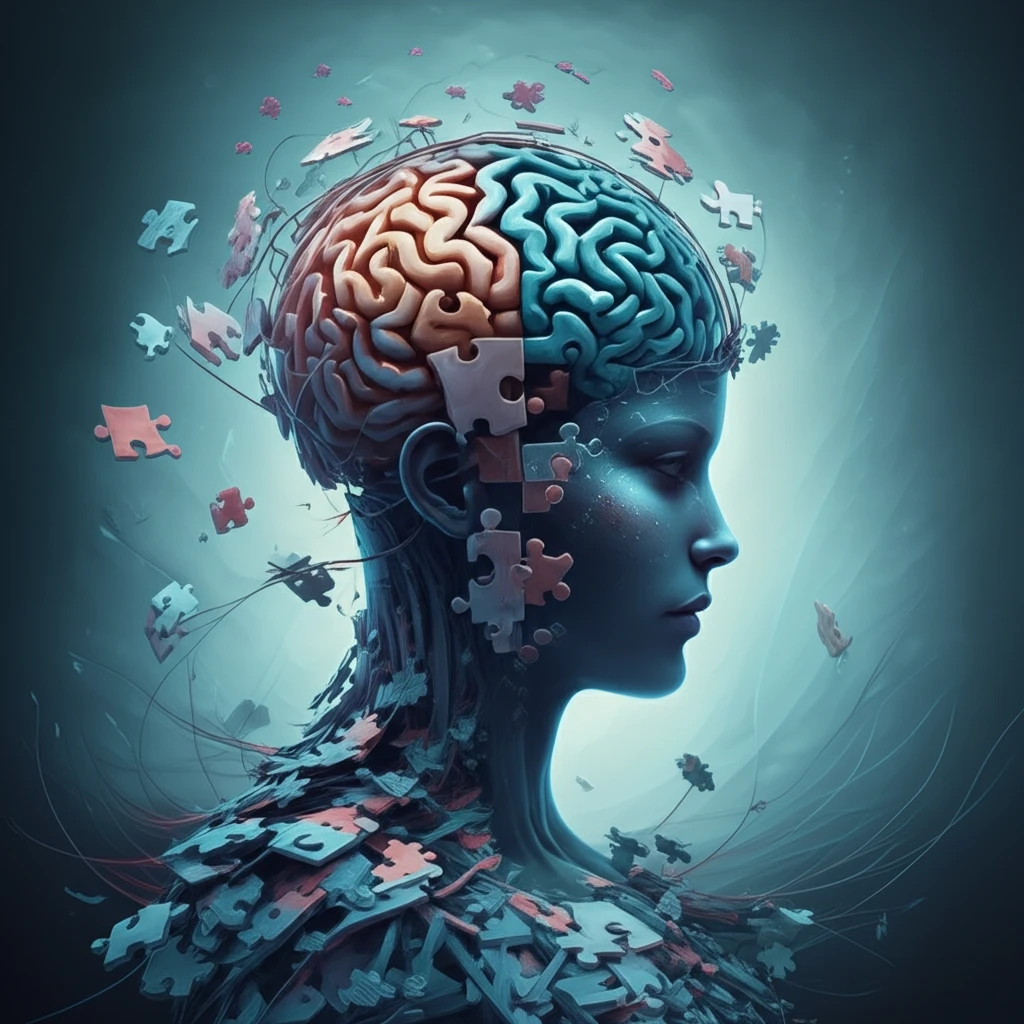 Surreal illustration of a mind reshaping itself, symbolizing the redefinition of schizophrenia.