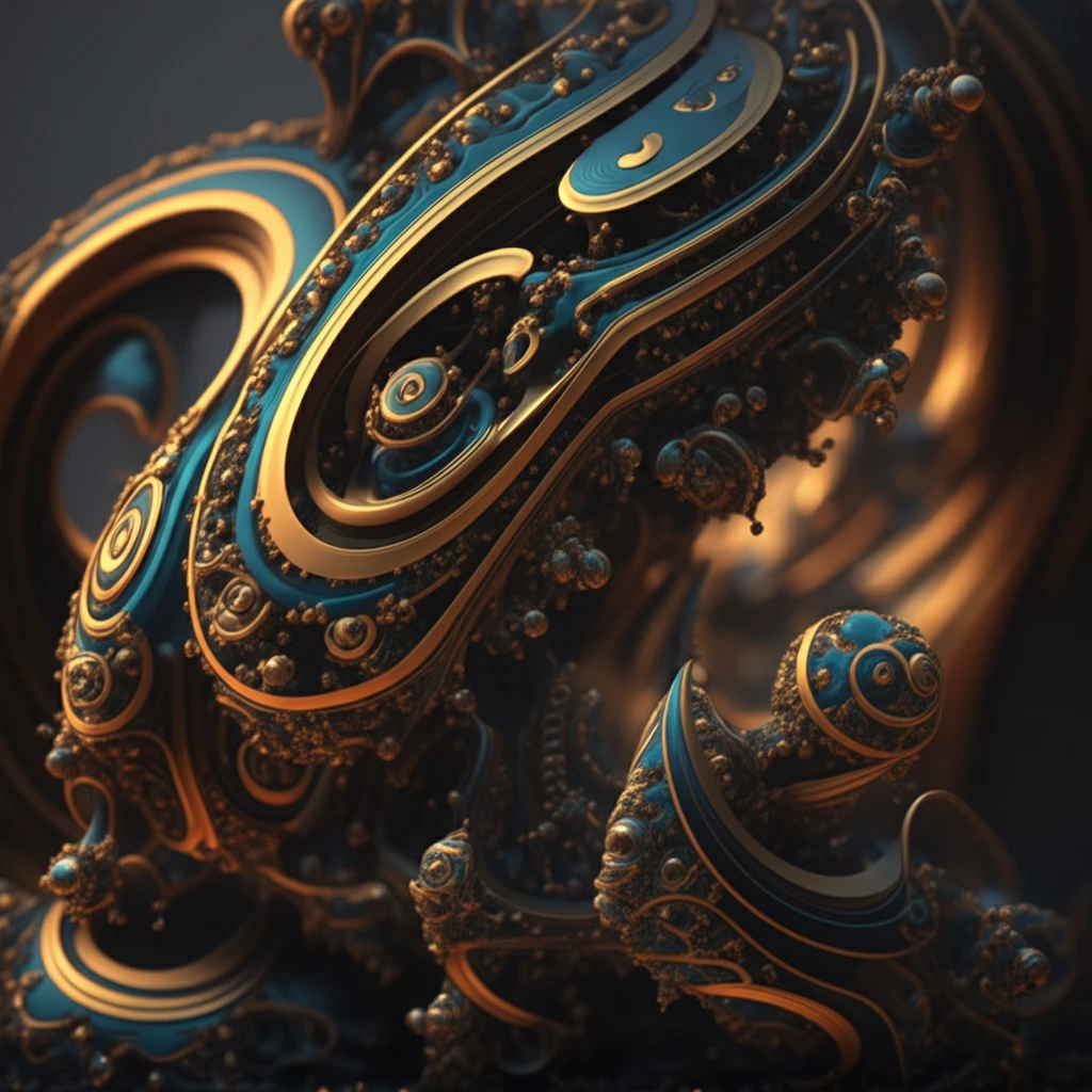 Metallic powders swirling to create a futuristic structure