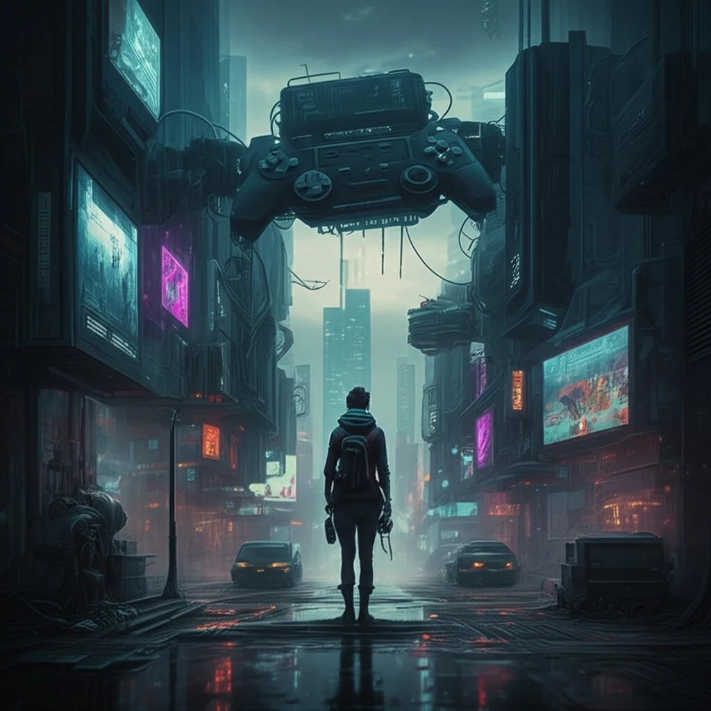 Futuristic cityscape representing the convergence of gaming platforms.