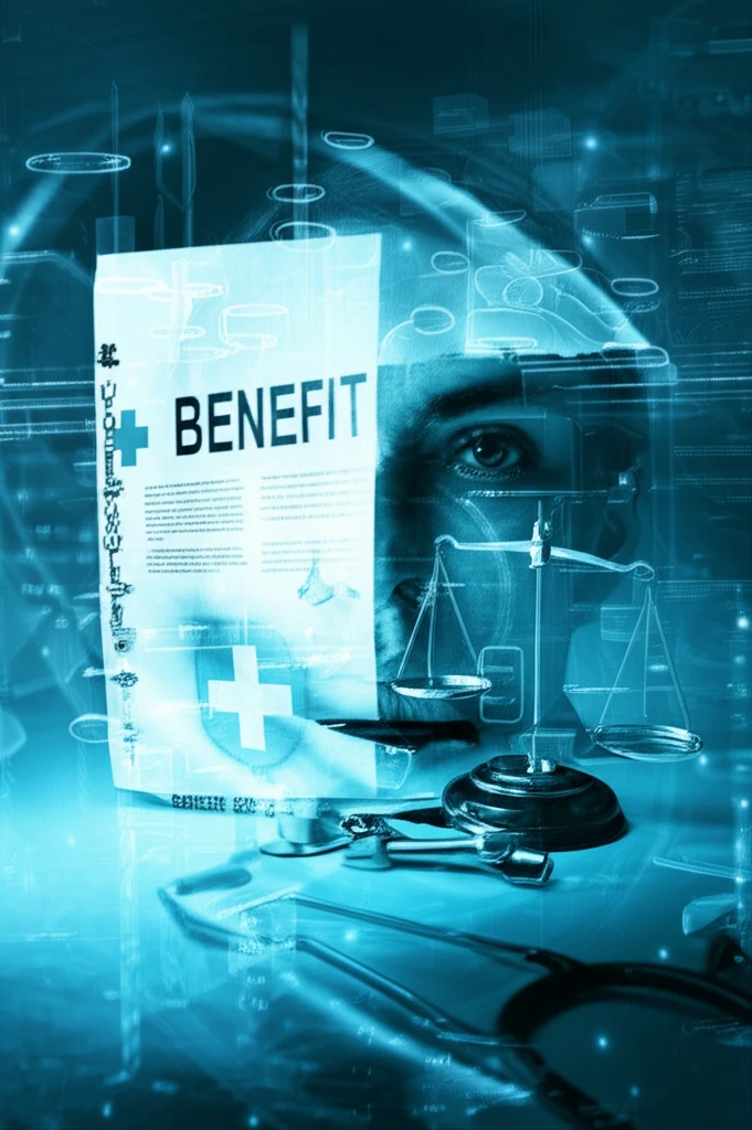 Conceptual image representing the balance between the benefits and harms of cancer drug trials.