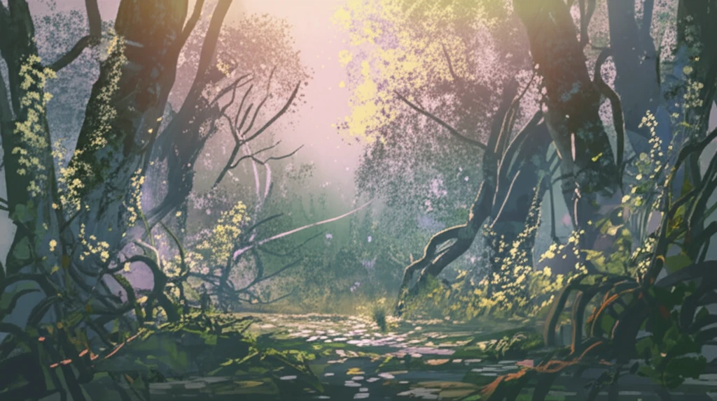 Surreal illustration of Daphne giraldii plants intertwined with arthritic joints, symbolizing healing and relief.