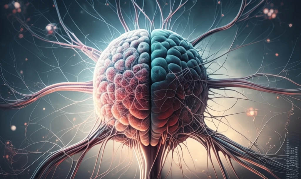 Brain aneurysm with coil embolization treatment.