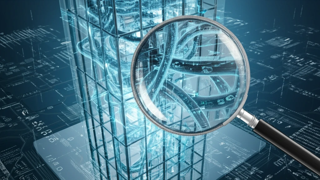Transparent skyscraper filled with data streams, financial transparency