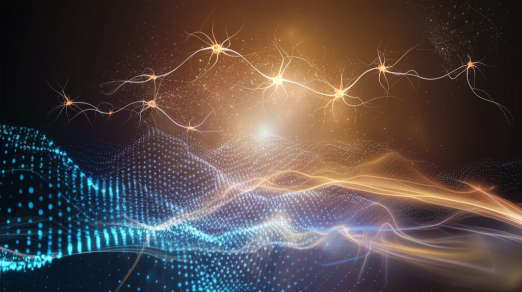 AI algorithms analyzing an ocean of text for sentiment.