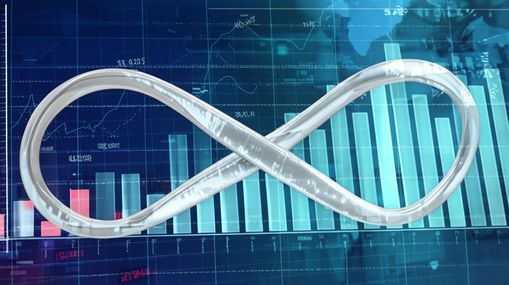 Surreal illustration of bond intertwined with volatility graph symbolizes financial analysis.