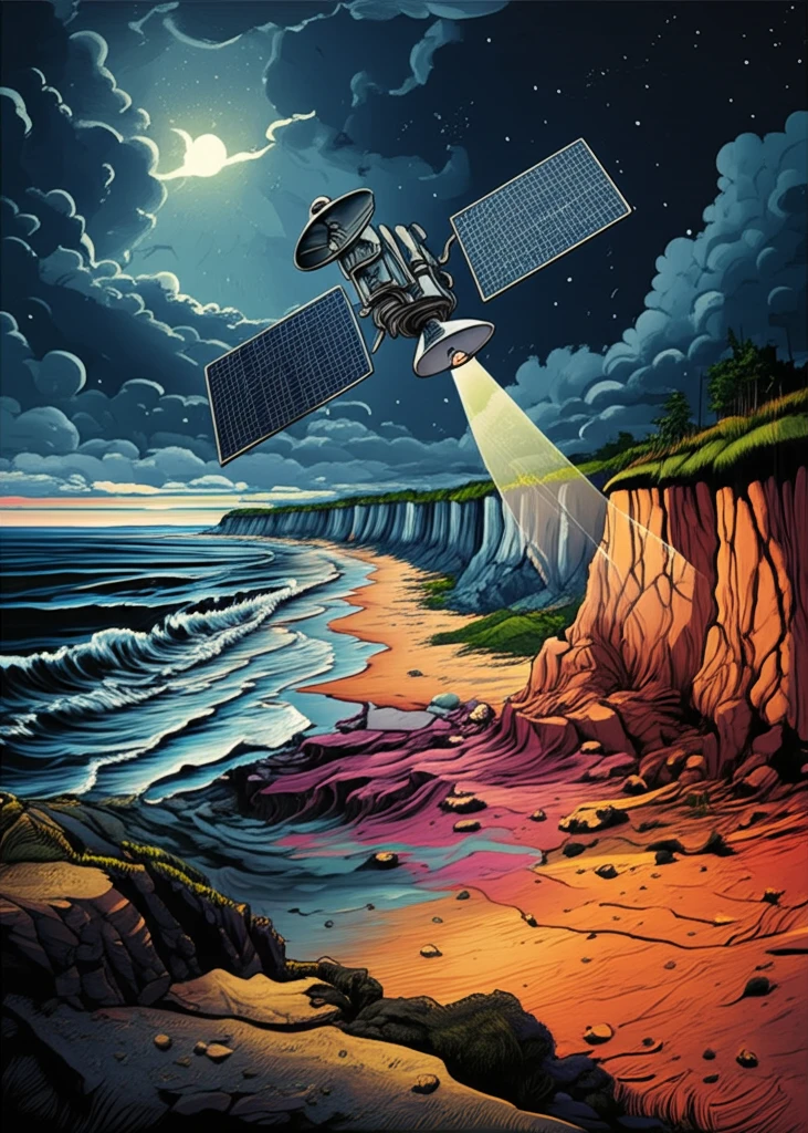 Colored sand tracers being used to study beach erosion patterns.