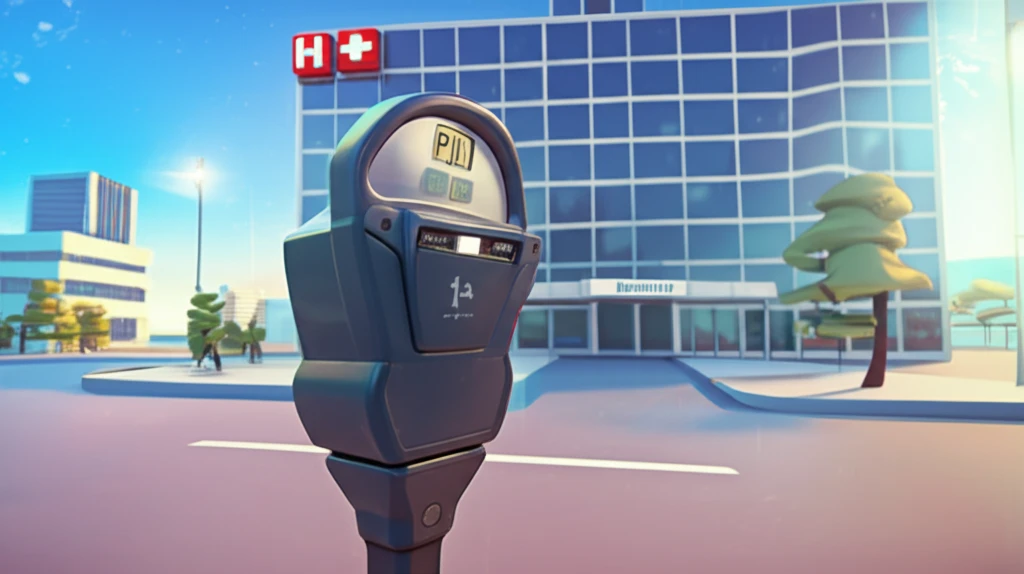 Surreal illustration of hospital parking fees