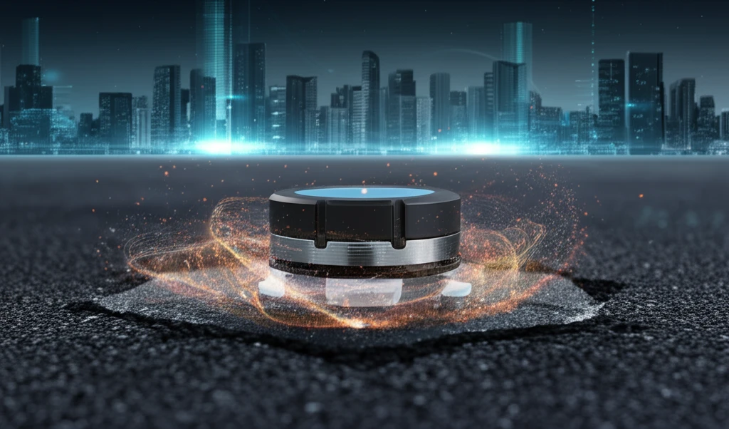 SmartRock sensor in asphalt mixture