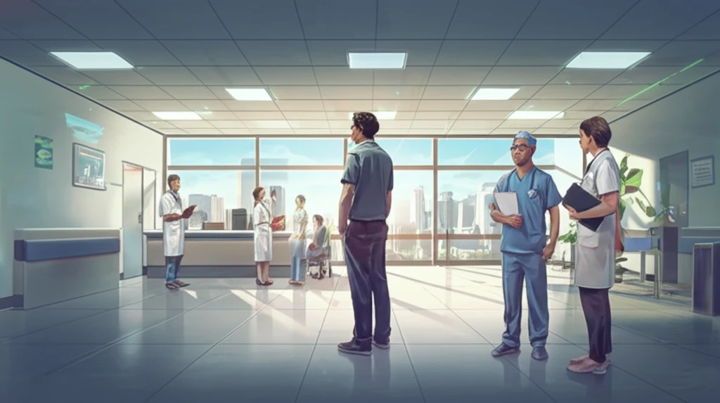 Empowered patient confidently making healthcare decisions in a modern hospital setting.